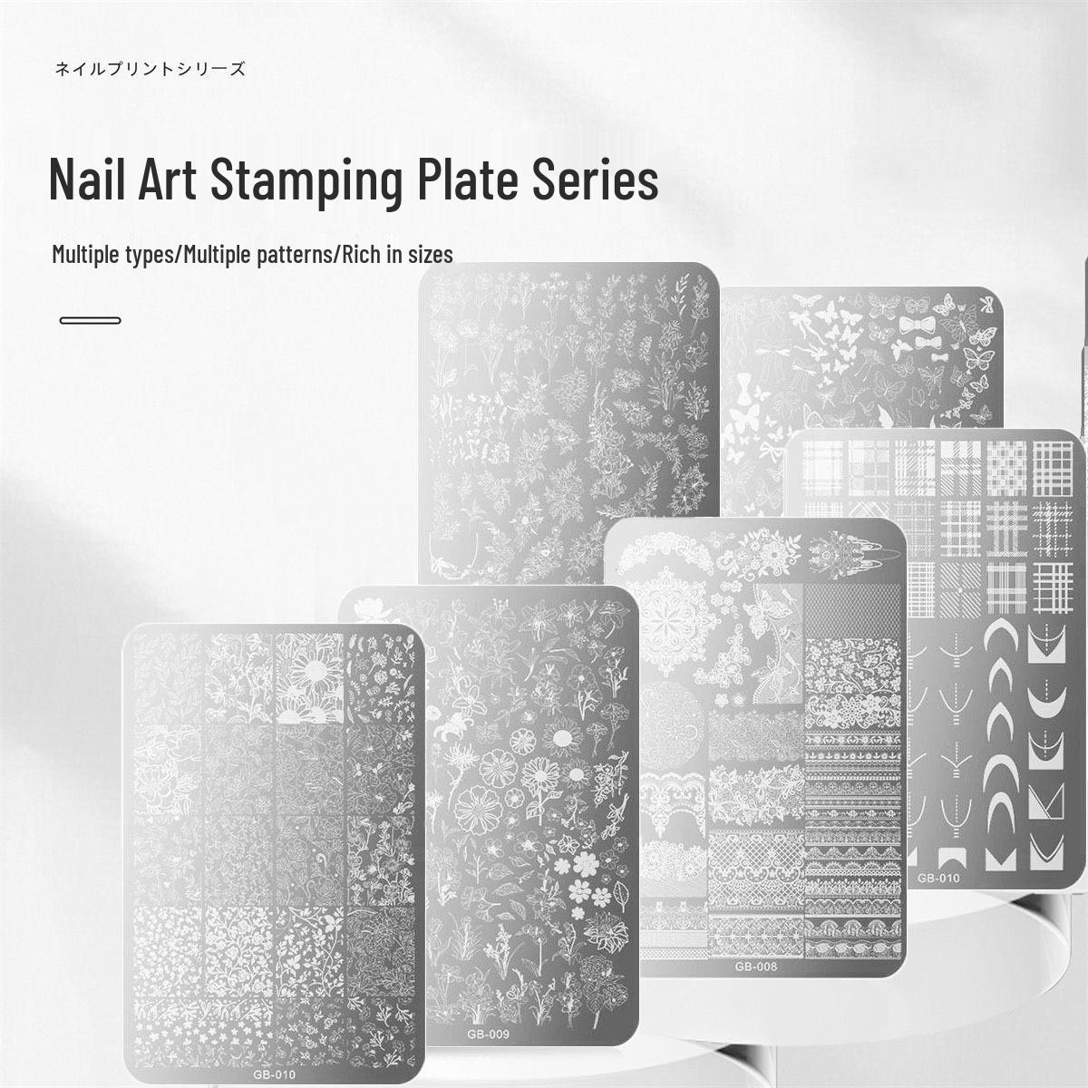 

Lace Butterfly Floral Nail Art Stamping Plate with Transparent Silicone Stamp