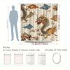 1pc Creative Dragon Pattern Shower Curtain, Classic Oriental Style with Dragon and Auspicious Clouds Design, Bathroom Decor,