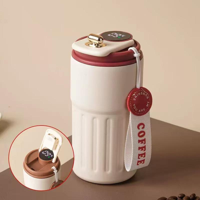 316 Stainless Steel Insulated Coffee Cup Smart Temperature Display 500ml Lightweight Portable Mug for Hiking Camping