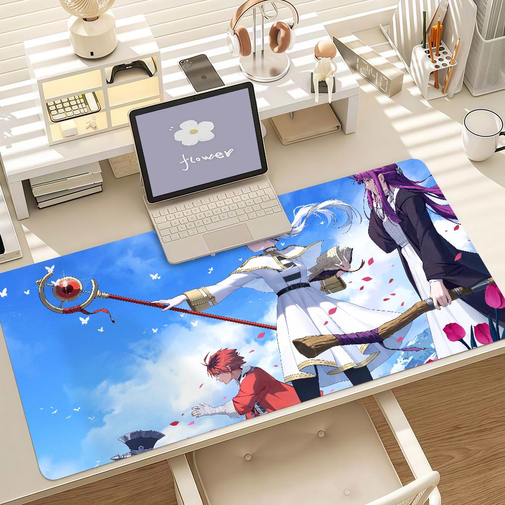 Anime Comics Ffrierens Mouse Pad Anti Slip Rubber Edge Locked Thickened Laptop Gaming Desk Mat