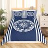 Nautical Sailboat King Queen Duvet Cover Coastal Sailing Boat Bedding Set Sea Adventure Comforter Cover Polyester Quilt Cover