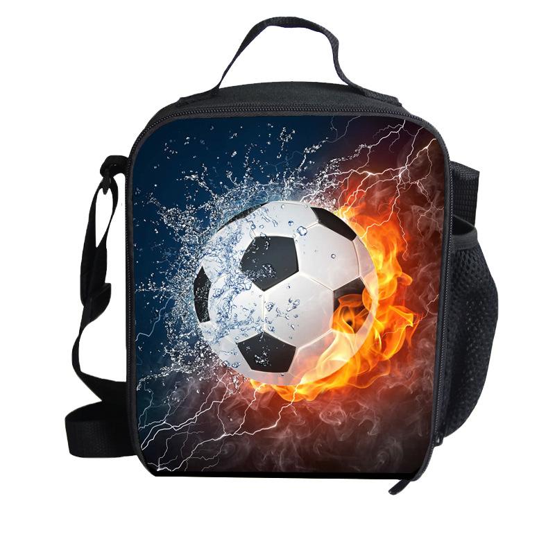 Borsa termica per il pranzo stampata con pallacanestro, borsa isolata, borsa bento, borsa a mano, borsa a tracolla per bambini per esterni