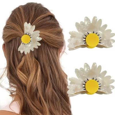 1 Stück Süß,Gänseblümchen,Klammer,Niedlich,Blume,Haarklammer,Prinzessin Top-Klammer,Urlaubsstil,Blume,Haarspange,Haarschmuck