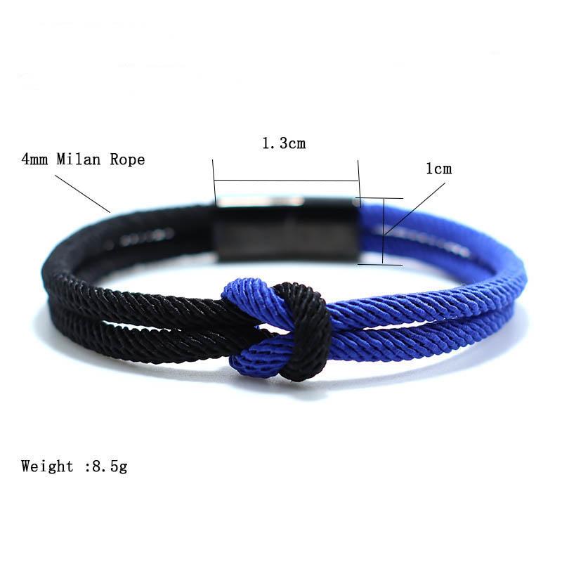 New Fashion Men Rope Bracelet Concentric Knot 100% Unfading Stainless Steel Braclet Gift For Him Camping Survival Braslet Joias