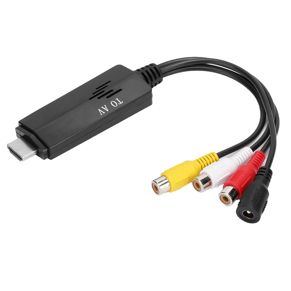 HDMI to AV HD Video Converter Adapter Male to Female Cable for TV VHS VCR DVD Burner