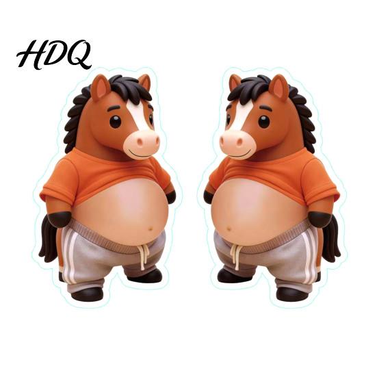 Animal Shaped Bumper 1 Pair 3D Elastic Belly Sticker Anxiety Stress Relief Cartoon Easy Install Decal with Fat Tummy Pinch Anti-collision Safety