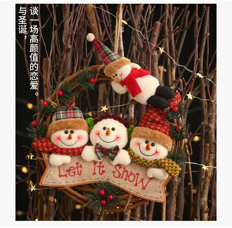 Holiday Decor Cheerful Collection Of Four Charming Figurine Wreaths With Santa Snowman And Reindeer Designs