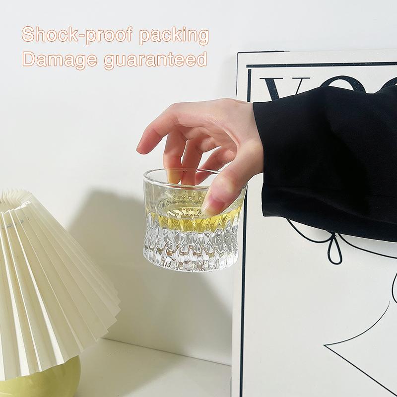 Clear Waist Whiskey Glasses Coffee Glasses Handmade Vintage Style Drinking Glasses Whisky Unique Gifts for Men Restaurant Bar