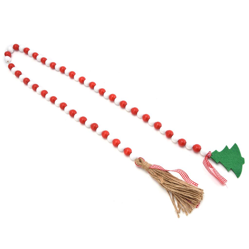 Dřevěná korálková girlanda Vlna na vánoční stromek Dřevěné korálkové ozdoby pro domácí festivalovou dekoraci(Červené