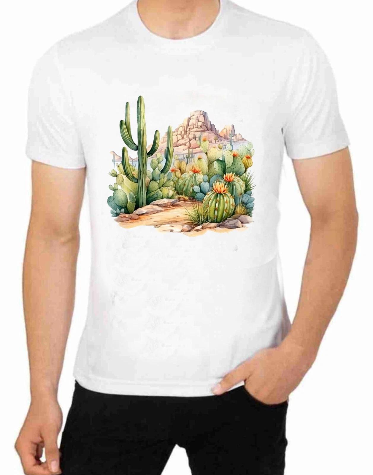 Arizona Desert Cactus Art T-Shirt for Mens Apparel 2XL
