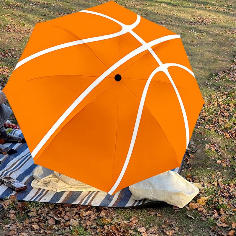 1 Stück Basketball Automatisches Öffnen/Schließen Regenschirm mit Winddicht, 8-Speichen Stabiles Dach, Langlebige Speichen, Modisches Design1287A