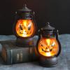 Halloween Retro Oil Lamp Portable Pumpkin Small Oil Lamp Halloween Lantern and Ghost Festival Atmosphere Arrangement