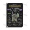 Mfoever Tin Sign Vintage Cocktail Recipe Metal Tin Sign Retro Bar Drink Menu Wall Art Decor for Pub Bar Man Cave Kitchen Rustic Iron Painting Pla