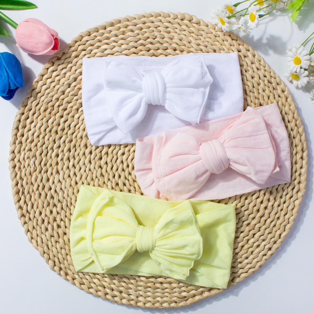 23-Color Baby Nylon Bow Headbands - Double Layer Fashion Headdress