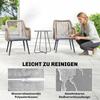 Garden Chair Set of 2 Weatherproof Garden Chairs with Armrest Seat Cushion Metal Frame up to 120 kg Load Capacity Light Grey