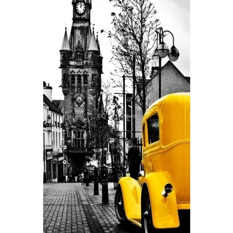 Nordic City Scenery Canvas Painting Yellow Wall Art Poster For Living Room Photograph European Landscape Picture Home Decor
