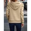2025 Autumn Winter New Polo Hoodie Solid Color Long Sleeve Fashion Stacked Sleeve Casual Comfortable Women's Hoodie