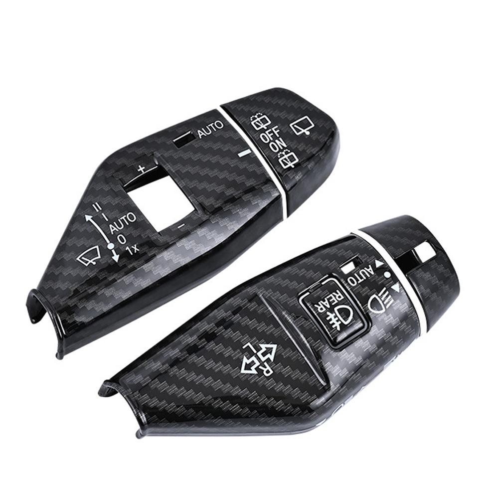 4Pcs/Set Carbon Fiber Car Wiper Switch Trim Steering Wheel Headlight Switch Control Cover Accessories for BMW X3 2025