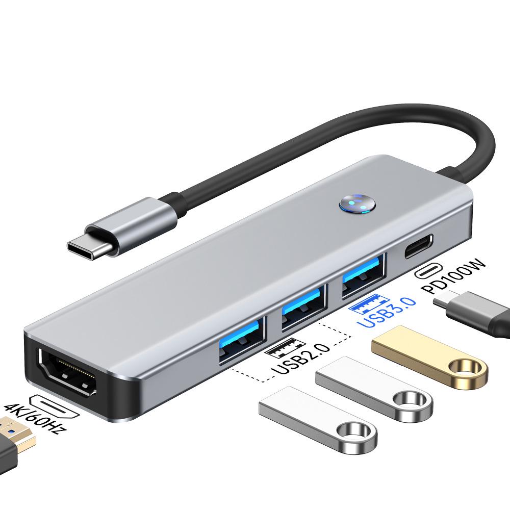 USB-C Docking Hub: 4K Screen Casting & One-Key Sleep Expansion Dock