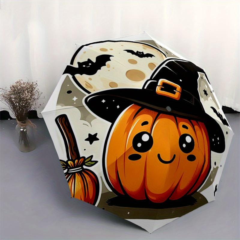 1pc Pumpkin Wizard Automatic Opening and Closing Umbrella - Lightweight 3-Fold Design, Suitable for Fans, Travel, Daily Use - Official Produ