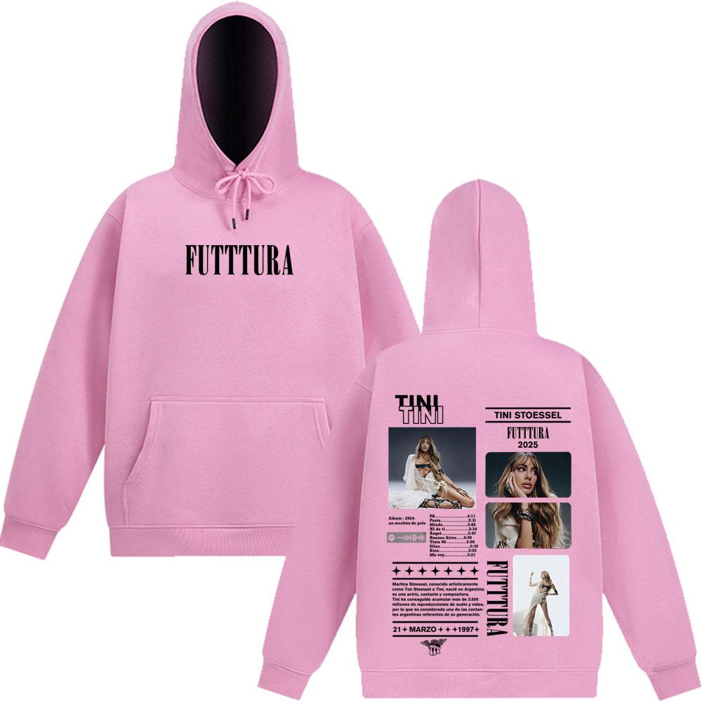 Singer TINI STOESSEL 2025 Tour Fashion Print Hoodie Men Women Vintage Casual Hooded Sweatshirts Long-sleeved Comfort Pullover