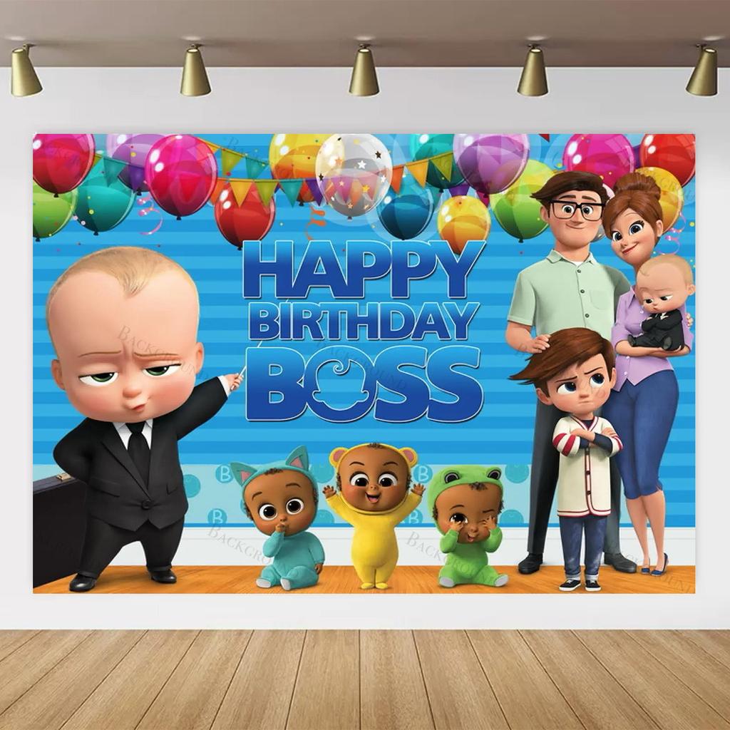 Kreslené dětské party dekorace, tématická fotostěna B-BOSSeds pro děti, potřeby na narozeninovou oslavu, dekorace, banner, křtiny dítěte