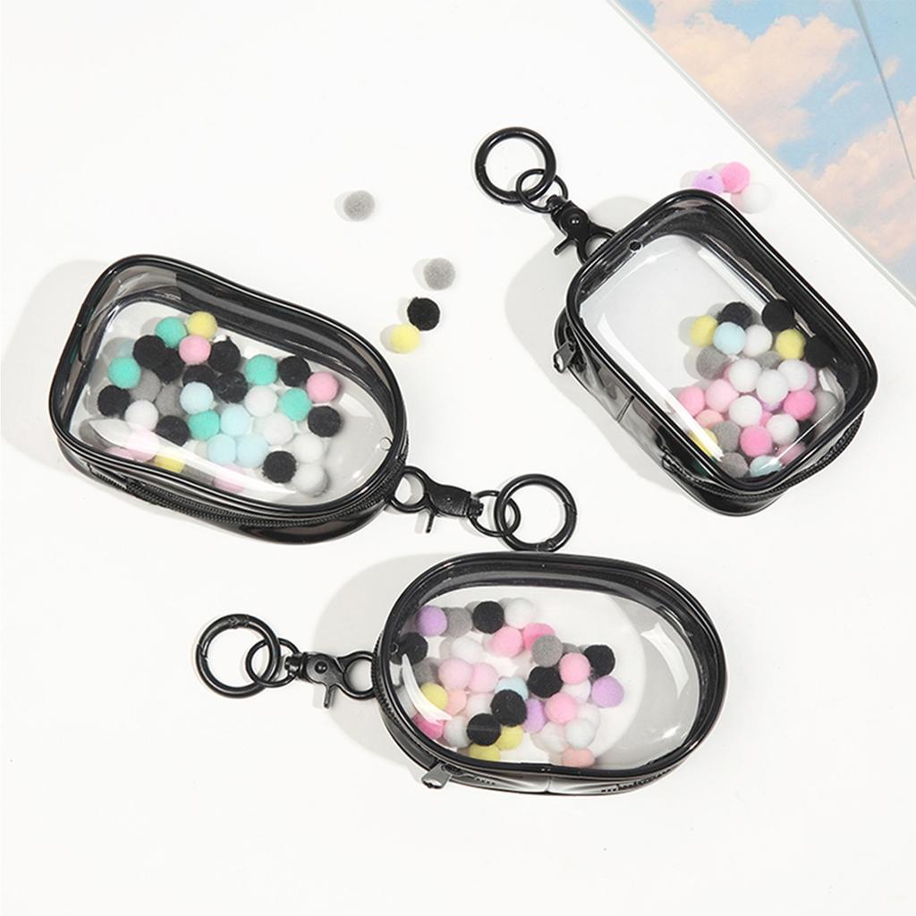 Clear PVC Figure Presentation Bag With Keychain Transparent Storage Bag For Miniature Doll Collection And Easy Carrying