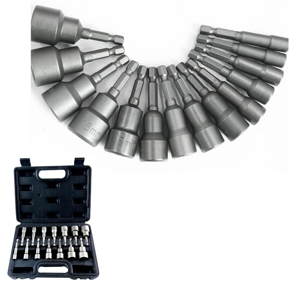 Set of 14 Socket Bit Socket Adapter Impact Driver Socket Hexagonal Shaft Socket Adapter Impact Driver Socket Impact Socket Bit Electric Drill Impact