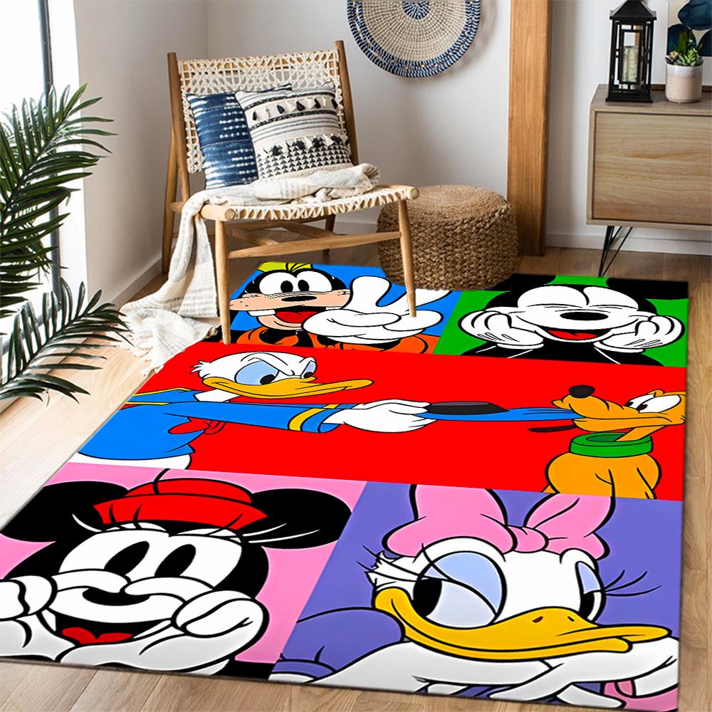 Classic Disney Characters Disney Cartoon Theme Anti-Slip Rug - Polyester, Home Decor, Suitable for Bedrooms, Living Rooms, Doorways, and Studios