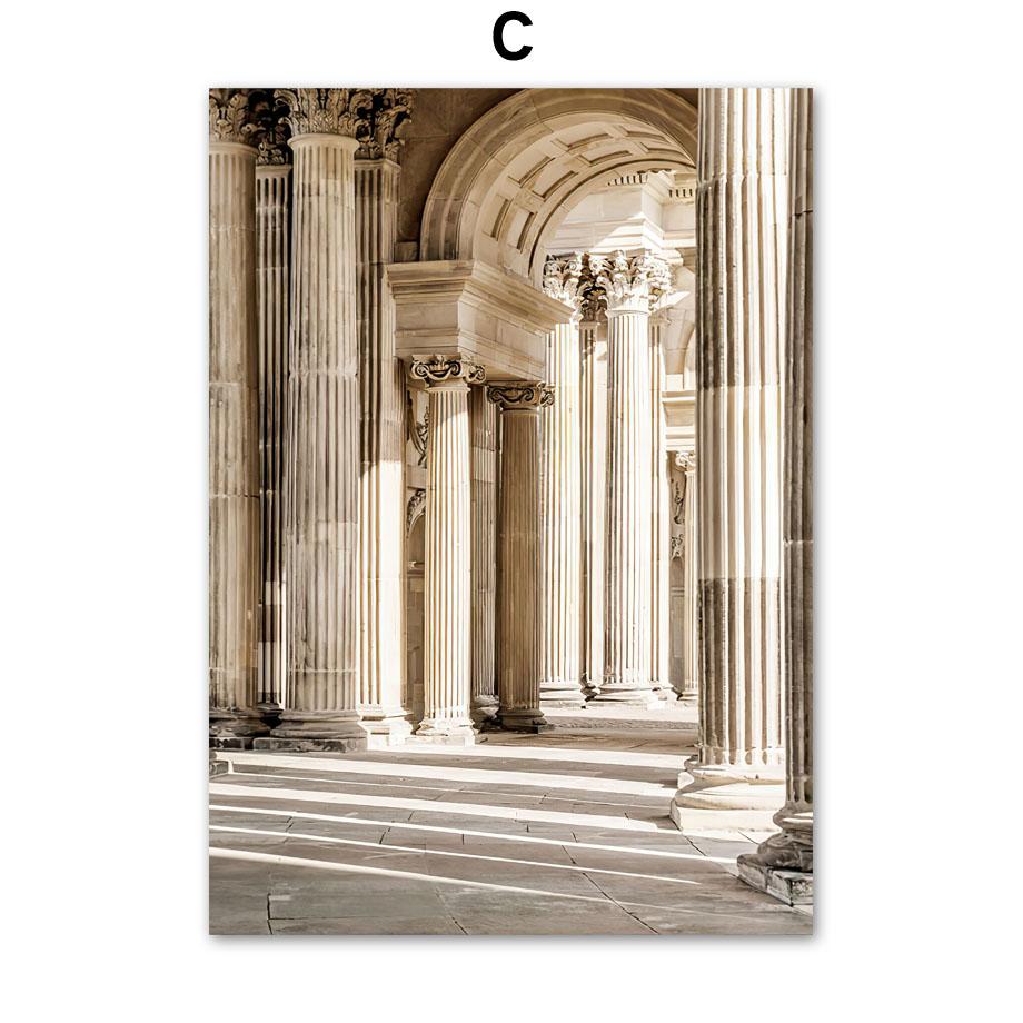 Αρχαία Αρχιτεκτονική Ορεινή Βόλτα Αφίσες Και Εκτυπώσεις Καμβάς Ζωγραφική Σκανδιναβική Τέχνη Τοίχου Εικόνες Για Σαλόνι Διακόσμηση Σπιτιού