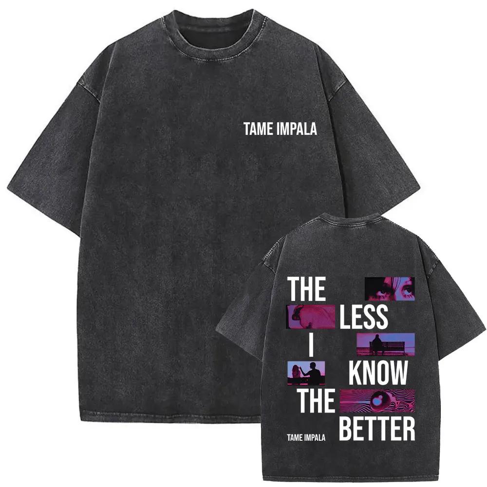 Limited Washed Vintage Rock Band Tame Impala Deadbeat Graphic Tshirt Unisex Women Casual Oversized T Shirts Unisex Retro Streetwear