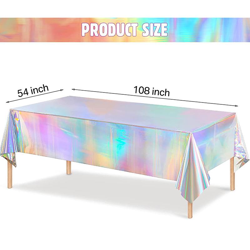 Laser Regenbogen Aluminiumfolie Tischdecke Roségold Einweg-Tischdecke Geburtstagsparty Hochzeit Abschlussfeier Dekorationen