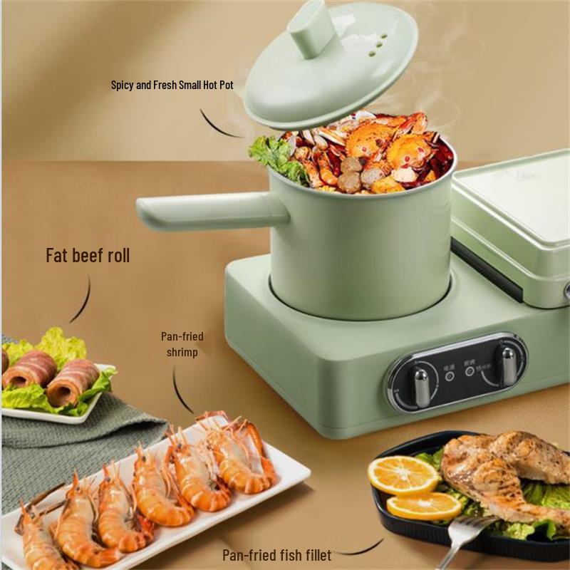 Versatile Breakfast Station: Steamer, Boiler, Fryer, Griller, Sandwich Maker & Noodle Cooker