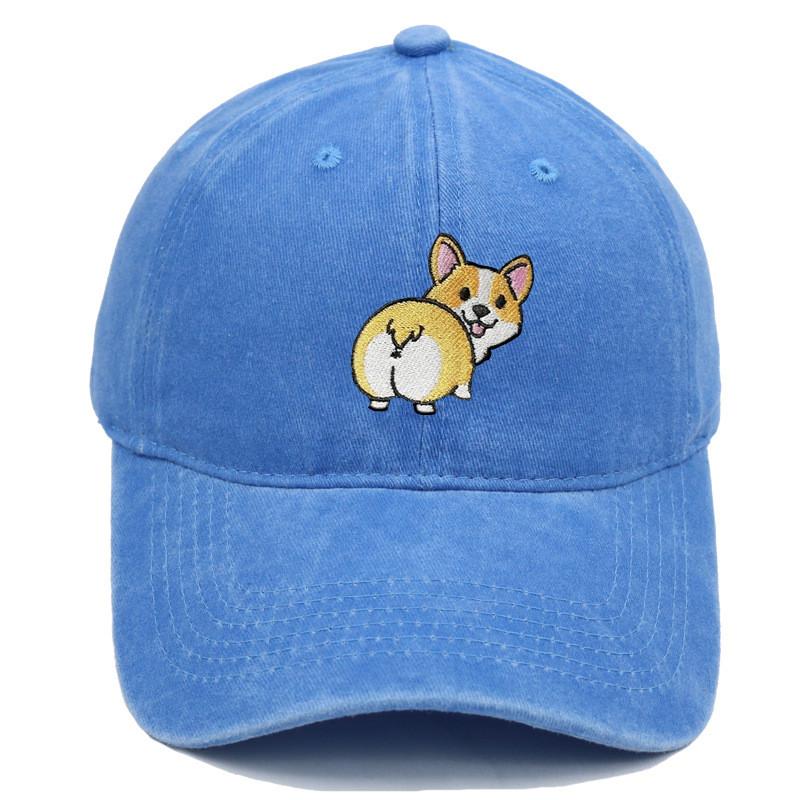 Corgi Dog Embroidered Baseball Cap With Sunshade For Casual Outdoor Wear