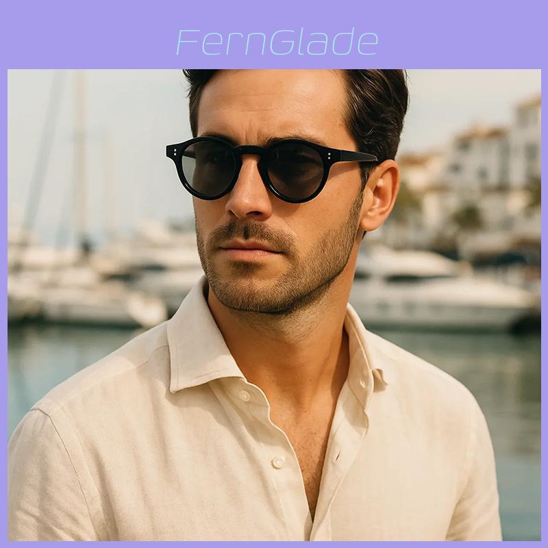 Vintage Round Frame Sunglasses For Men And Women Uv400 Sun Protection With Blue Light Blocking For Outdoor Activities