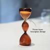 DYS 3-stufige bunte Glas-Sanduhr, Borosilikat-Ornament mit bernsteinfarbener weinroter Farbverlauf, gleichmäßiger Sandfluss, moderne minimalistische Dekoration für Zuhause