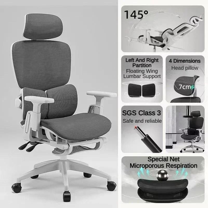 Ergonomic Office Chair, Mesh Office Chair with High Backrest, Swivel Desk Chair with Adjustable Lumbar Support, Home Computer Gaming Chair