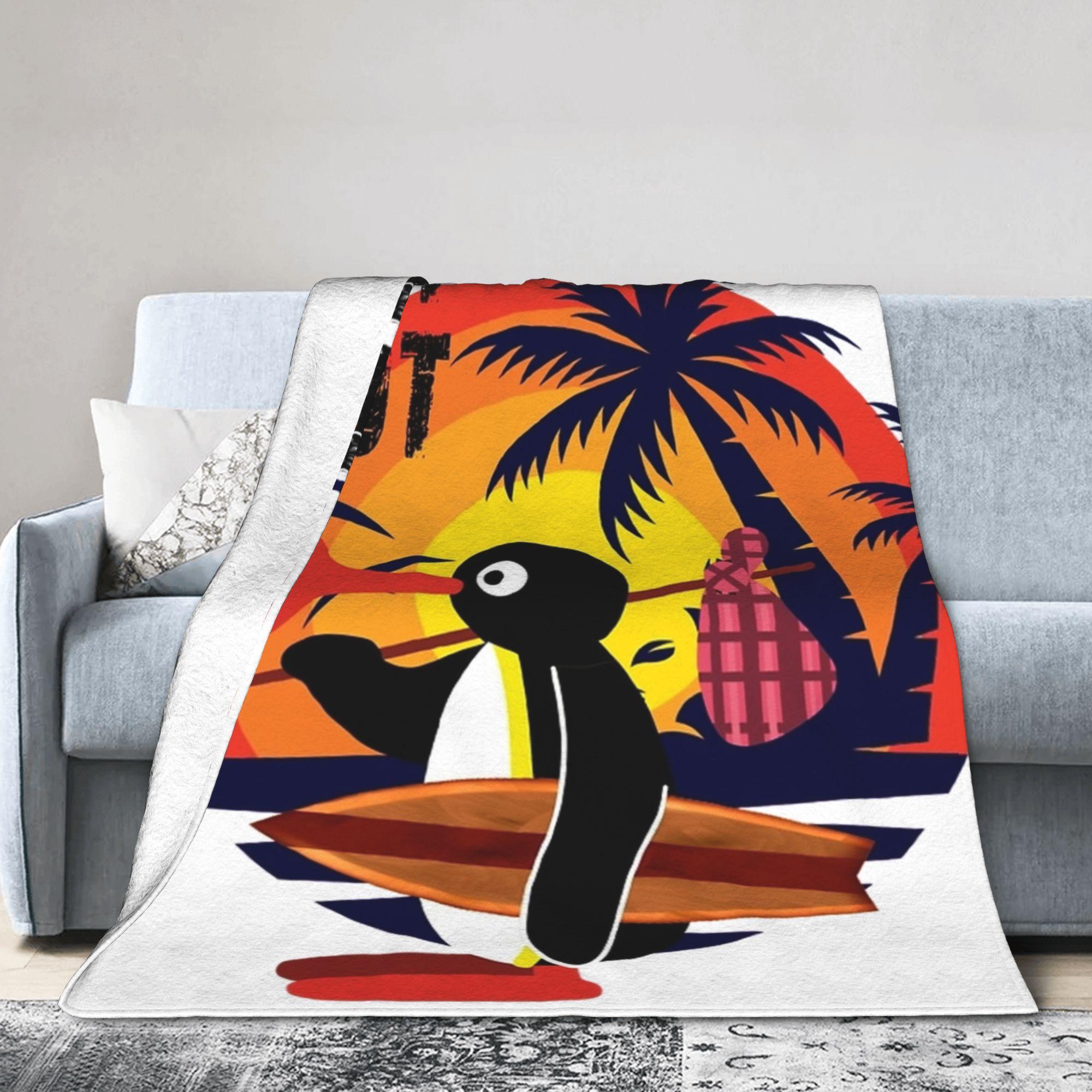 

Pingus Cute Blankets Super Warm Pattern Plush Throw Blanket For Children Bedroom Flannel Bedspread Bed Cover 75x90cm