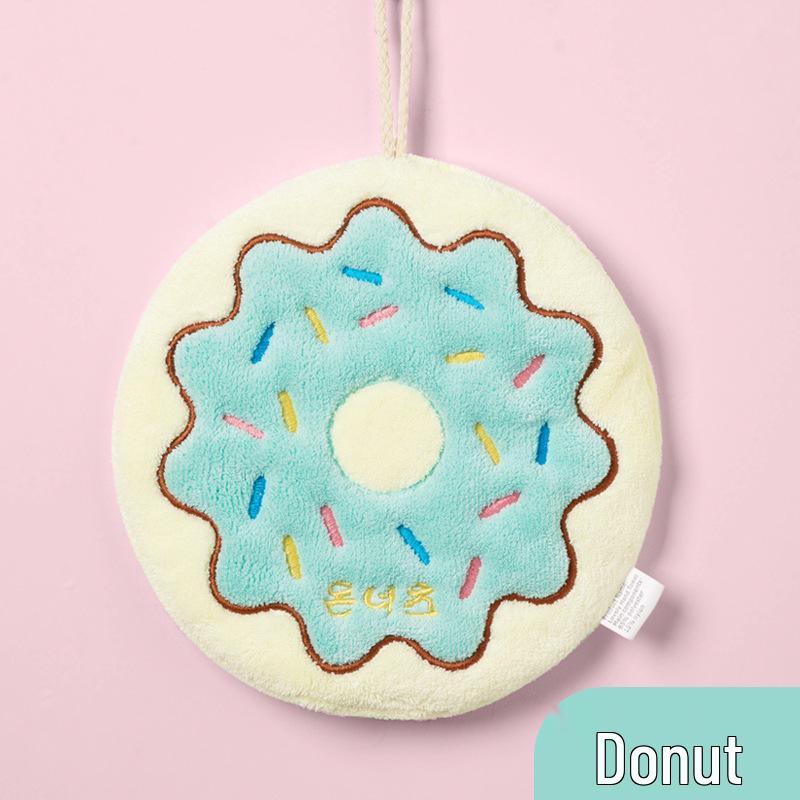 Cute Cartoon Coral Fleece Hanging Hand Towel - Super Absorbent & Odor-Free