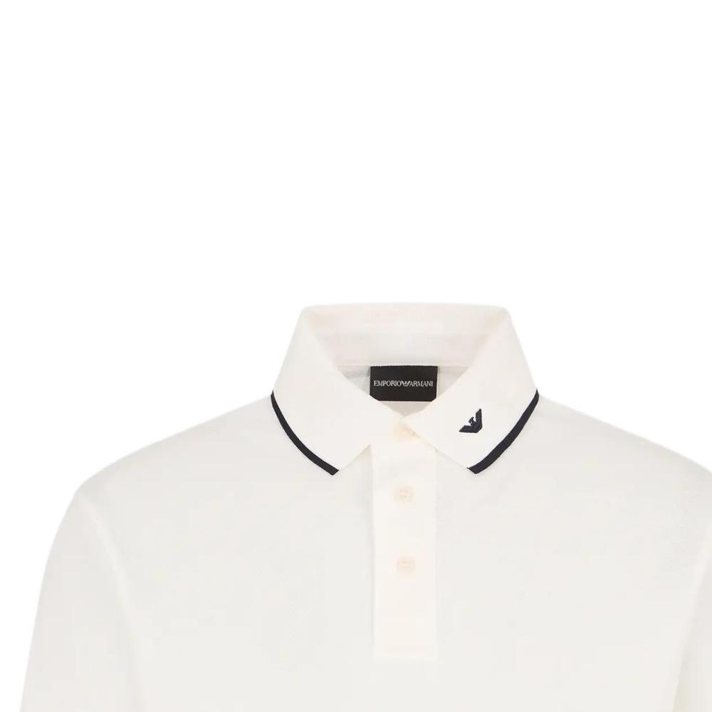 Emporio Armani Embroidered Edge Pullover Short Sleeve Polo Shirt Men tops White 6D1F65-1JTKZ-01C6