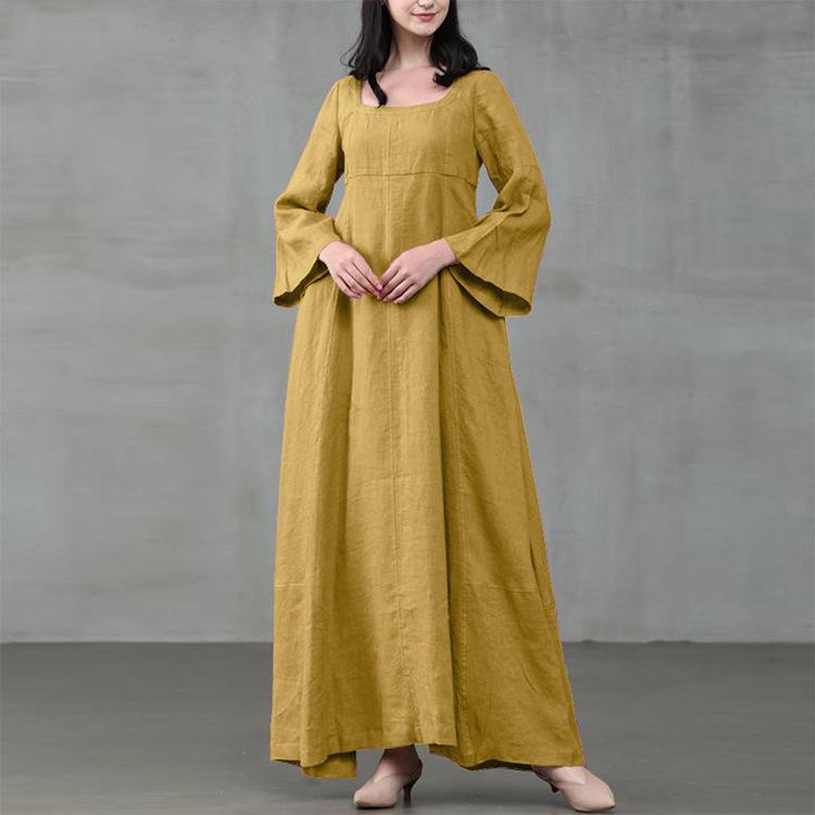 2025 Autumn Creative Retro Chinese Style Women s Wide Hemline Dress M