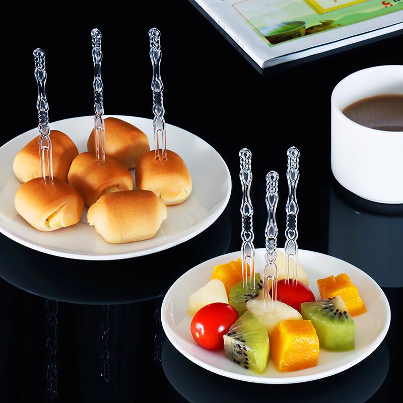 Disposable Transparent Plastic Fruit Forks