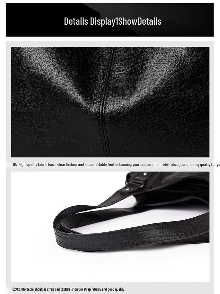 Women's Large Capacity Retro Tote and Crossbody Bag 2025 - Versatile, Textured, Single Shoulder Handbag