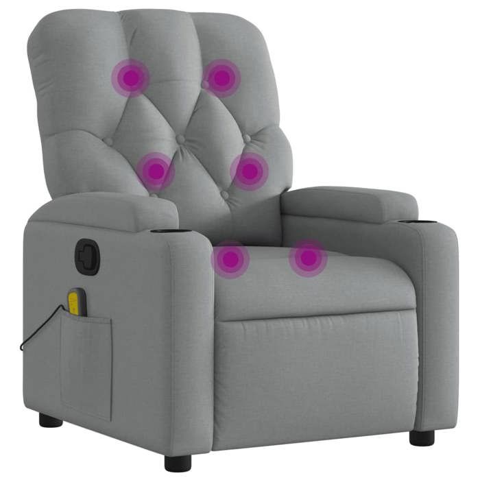 VidaXL Reclining Massage Armchair, Relaxation Chair with Cup Holders, Seat with Backrest and Armrests Living Room, 372491