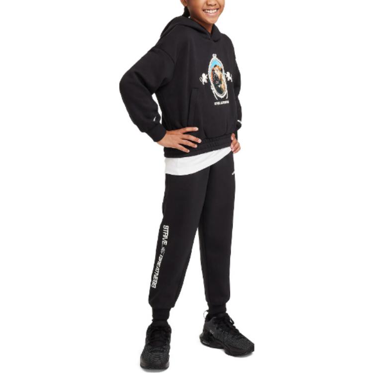 Nike Sweat à capuche à enfiler de basketball avec imprimé animal ample Vêtements pour enfants Noir FJ6065-010