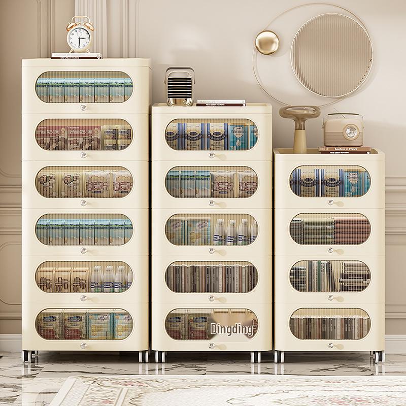 Nordic Style Plastic Storage Cabinet for Living Room or Bedroom