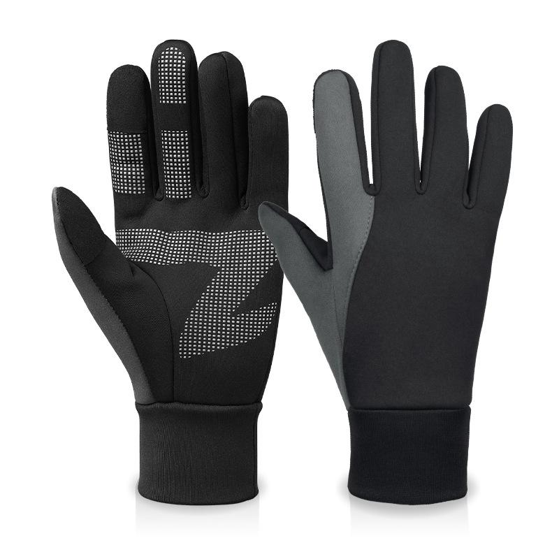 

Rider gloves warm men s and women s fleece touch screen skiing thickened winter riding gloves cycling windproof XL（70g±4） чорний