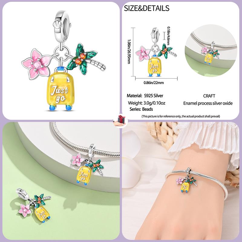 Brand New Copper Metal Women Clutch Lipstick Heels Charm Bead Components Bead Components Designed For 3mm Authentic Original Bracelet High Quality
