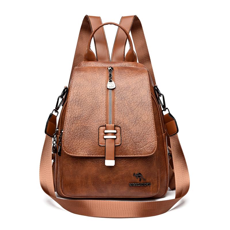 Women s PU Backpack Large Capacity Travel Commuter Backpack Multi-function Shoulder Bag