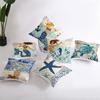 45x45cm Mediterranean Style Sea Animal Mermaid Digital Printed Peach Skin Pillowcase Home Sofa Cushion Cover
